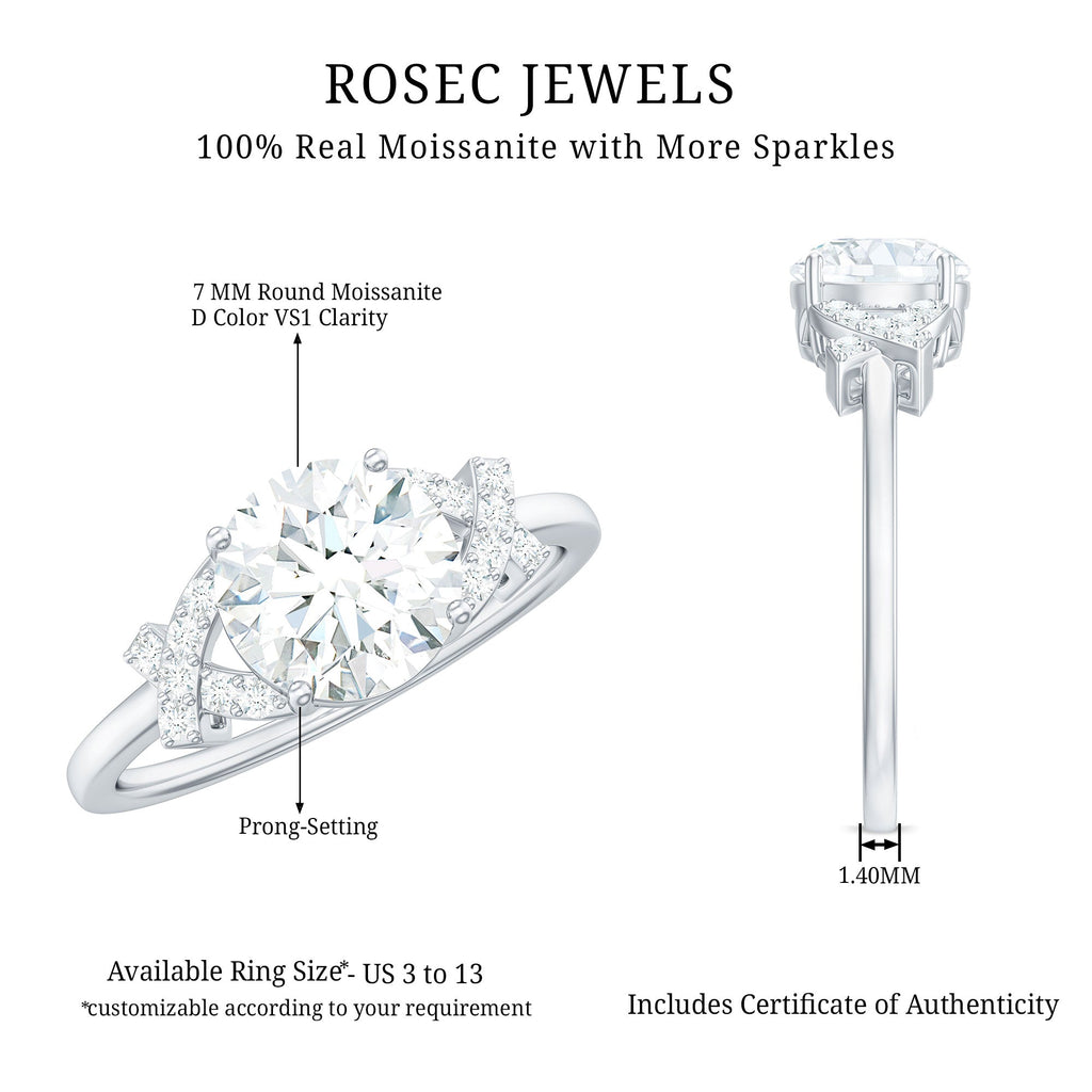 1.3 Carat Brilliant Cut Moissanite Solitaire Engagement Ring for Women