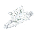 3 Carat Certified Princess Cut Moissanite Solitaire Engagement Ring