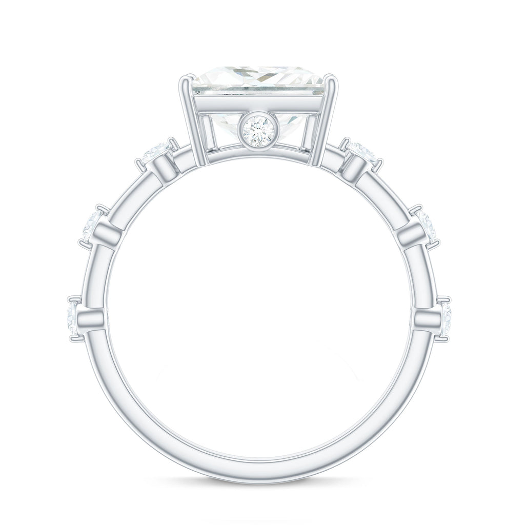 3 Carat Certified Princess Cut Moissanite Solitaire Engagement Ring