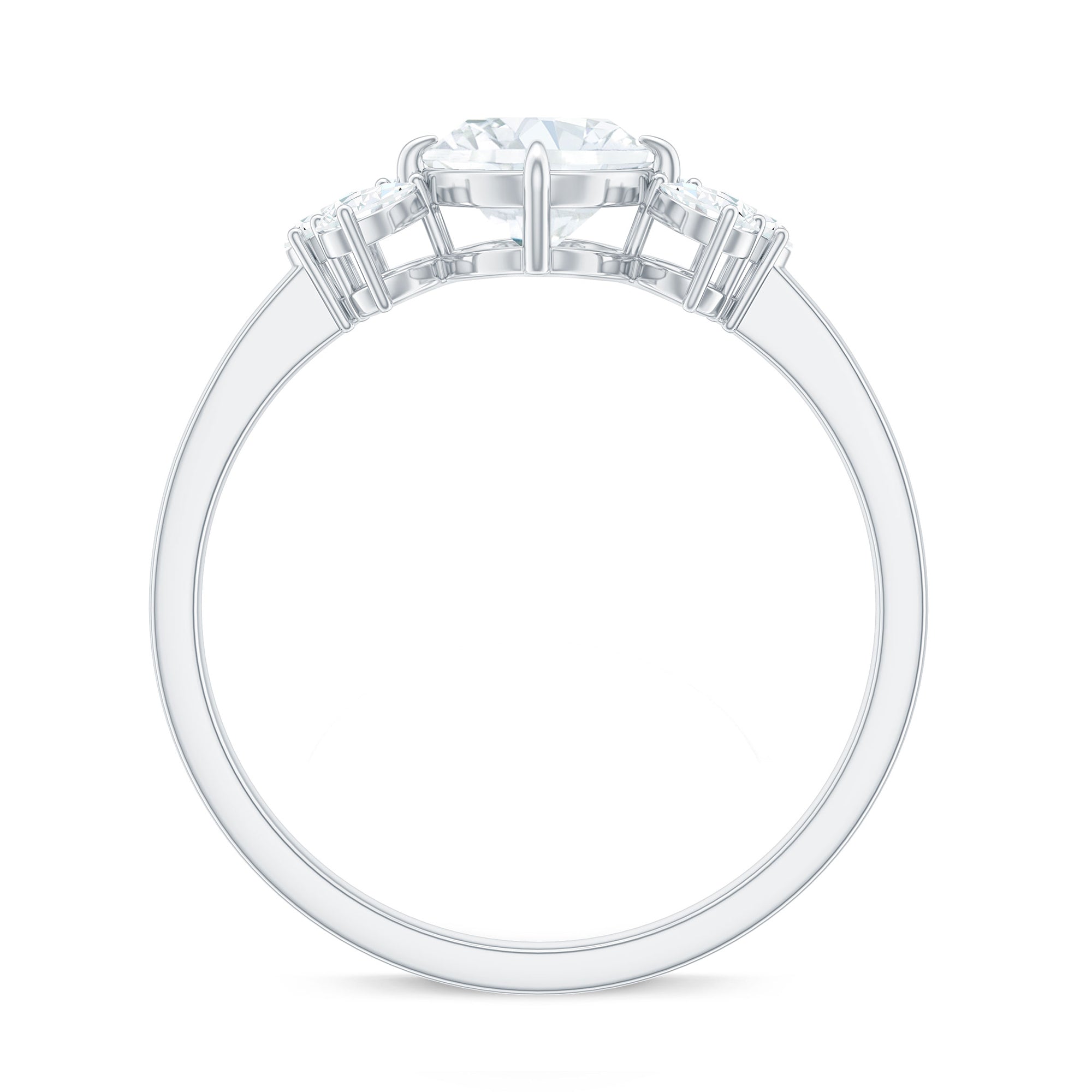 1.2 Carat Oval Cut Moissanite Designer Engagement Ring