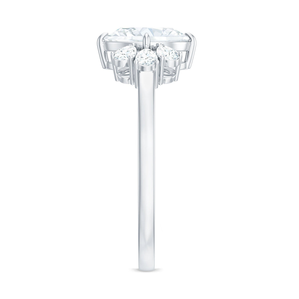 1.2 Carat Oval Cut Moissanite Designer Engagement Ring
