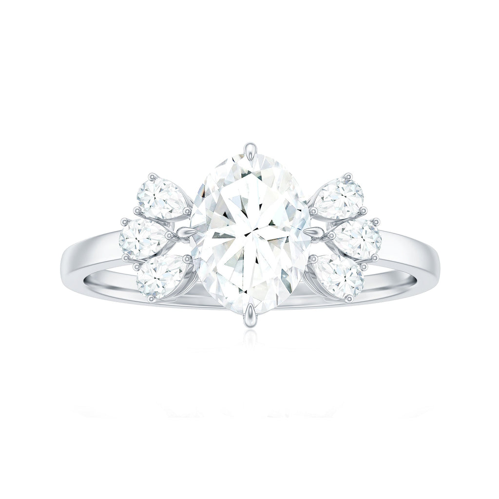 1.2 Carat Oval Cut Moissanite Designer Engagement Ring