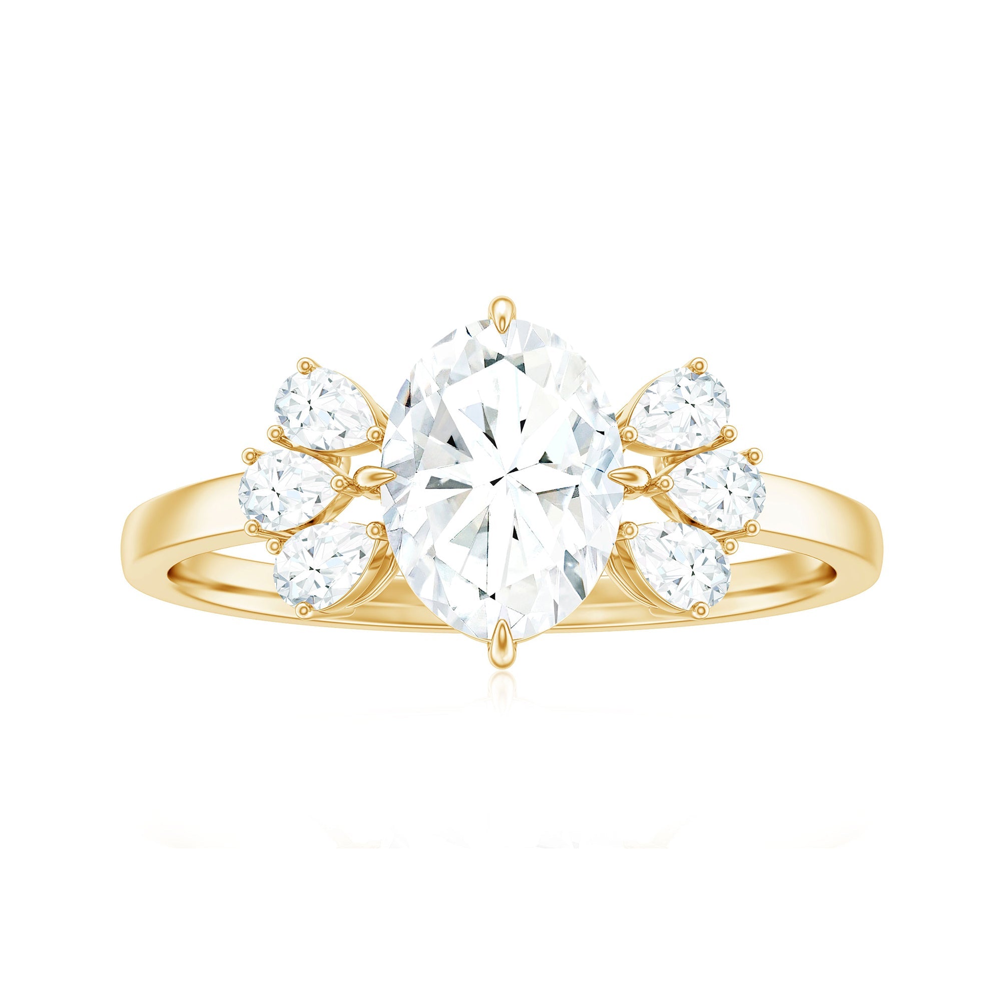 1.2 Carat Oval Cut Moissanite Designer Engagement Ring