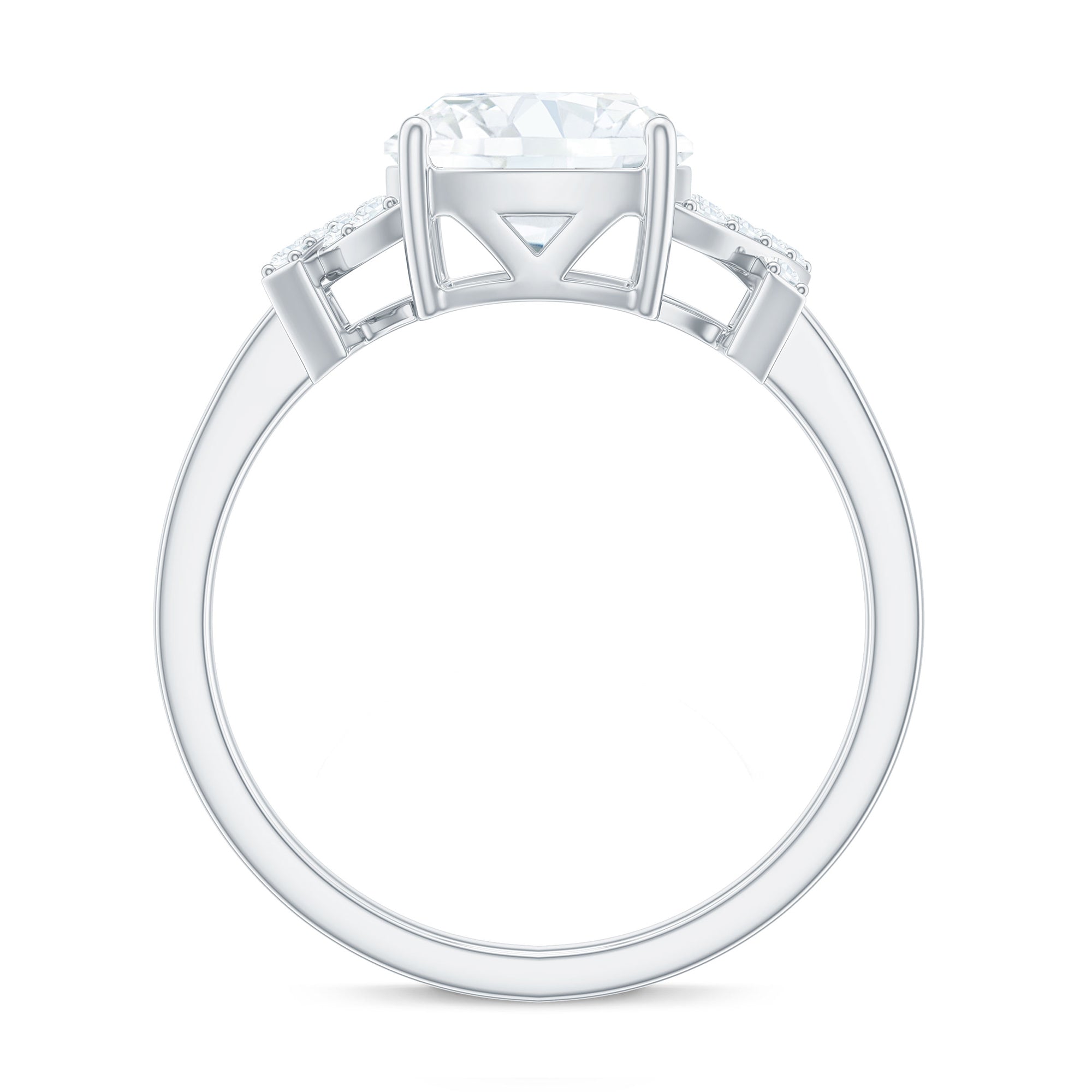3 Carat Cushion Cut Moissanite Solitaire Engagement Ring for Women
