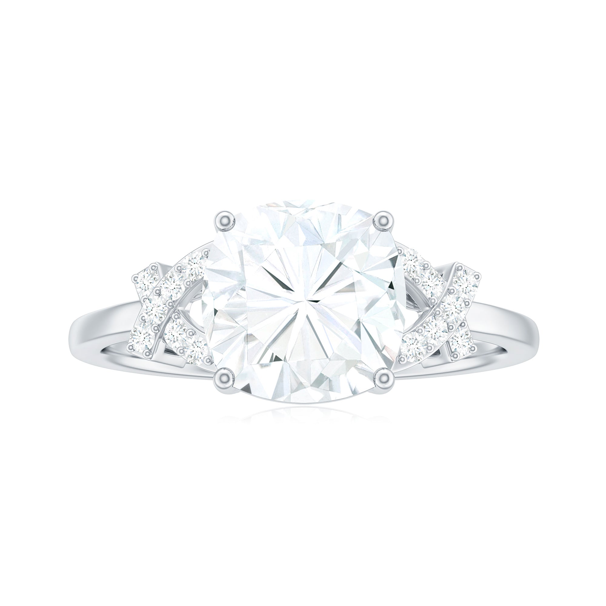 3 Carat Cushion Cut Moissanite Solitaire Engagement Ring for Women
