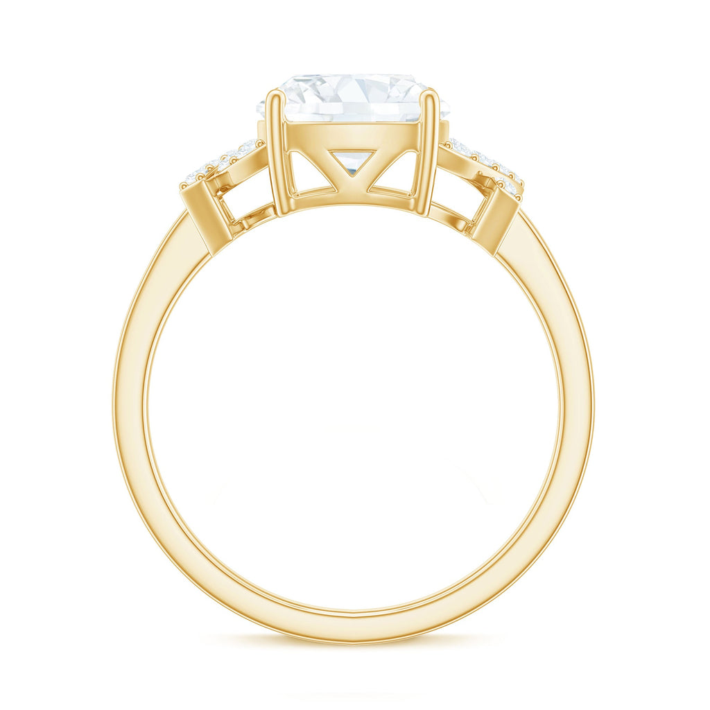 3 Carat Cushion Cut Moissanite Solitaire Engagement Ring for Women
