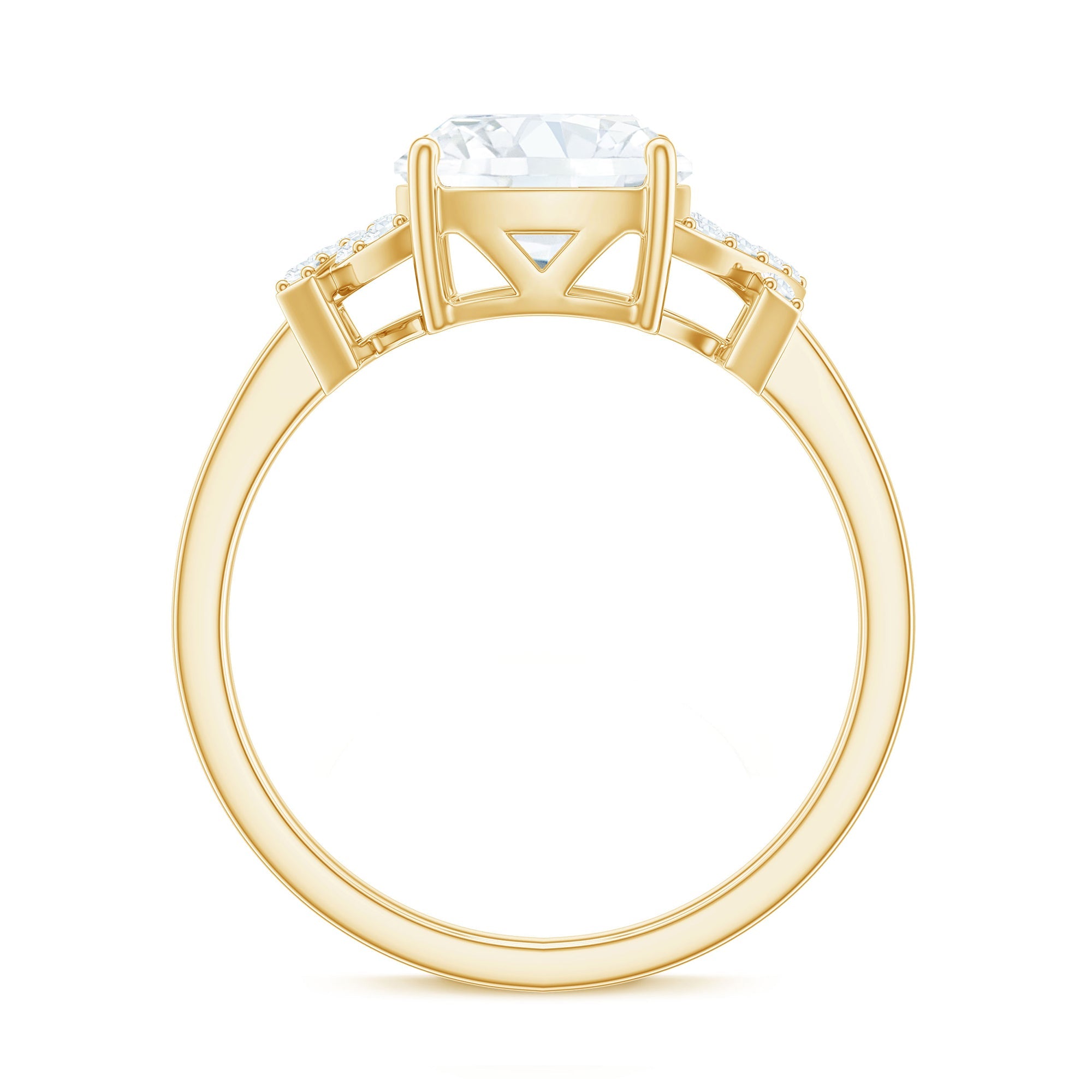 3 Carat Cushion Cut Moissanite Solitaire Engagement Ring for Women