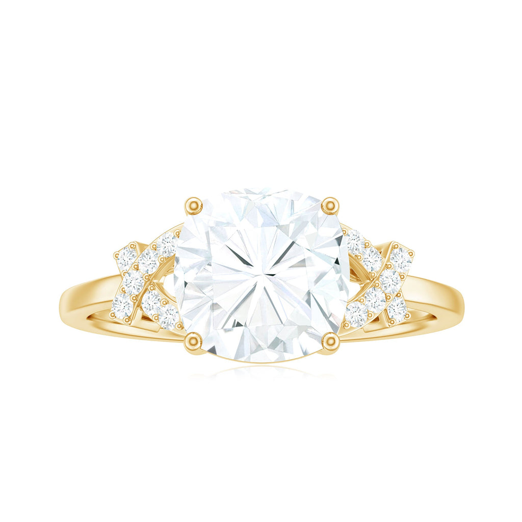 3 Carat Cushion Cut Moissanite Solitaire Engagement Ring for Women