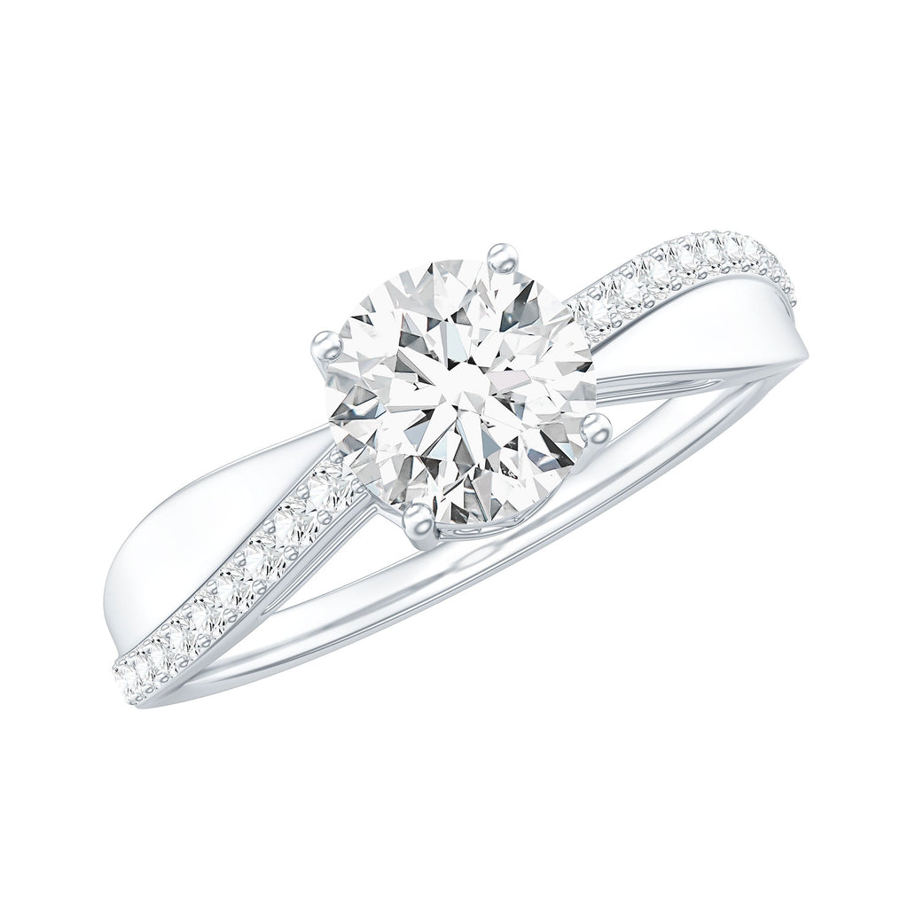 Classic Round Cut Moissanite Solitaire Engagement Ring for Women