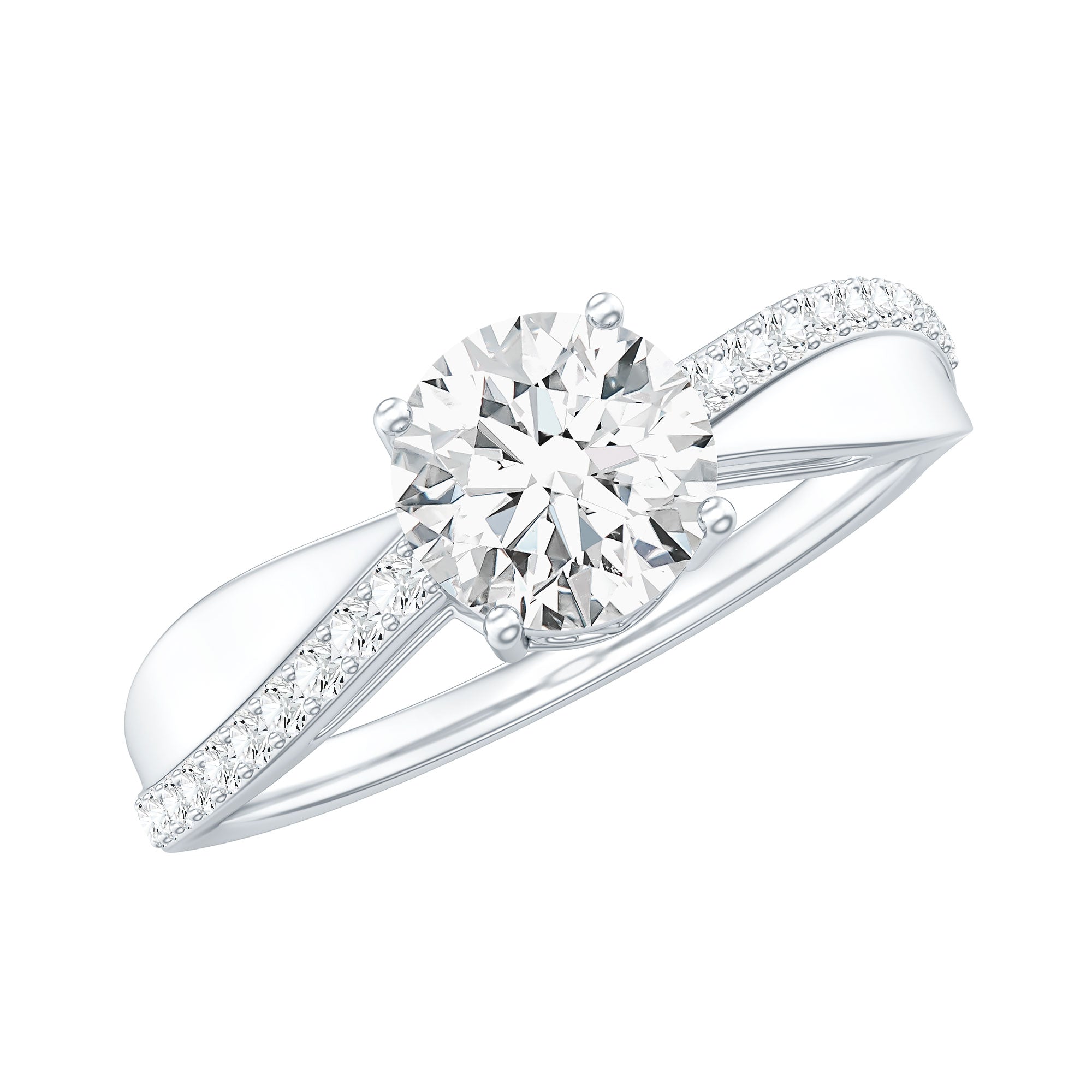 Classic Round Cut Moissanite Solitaire Engagement Ring for Women