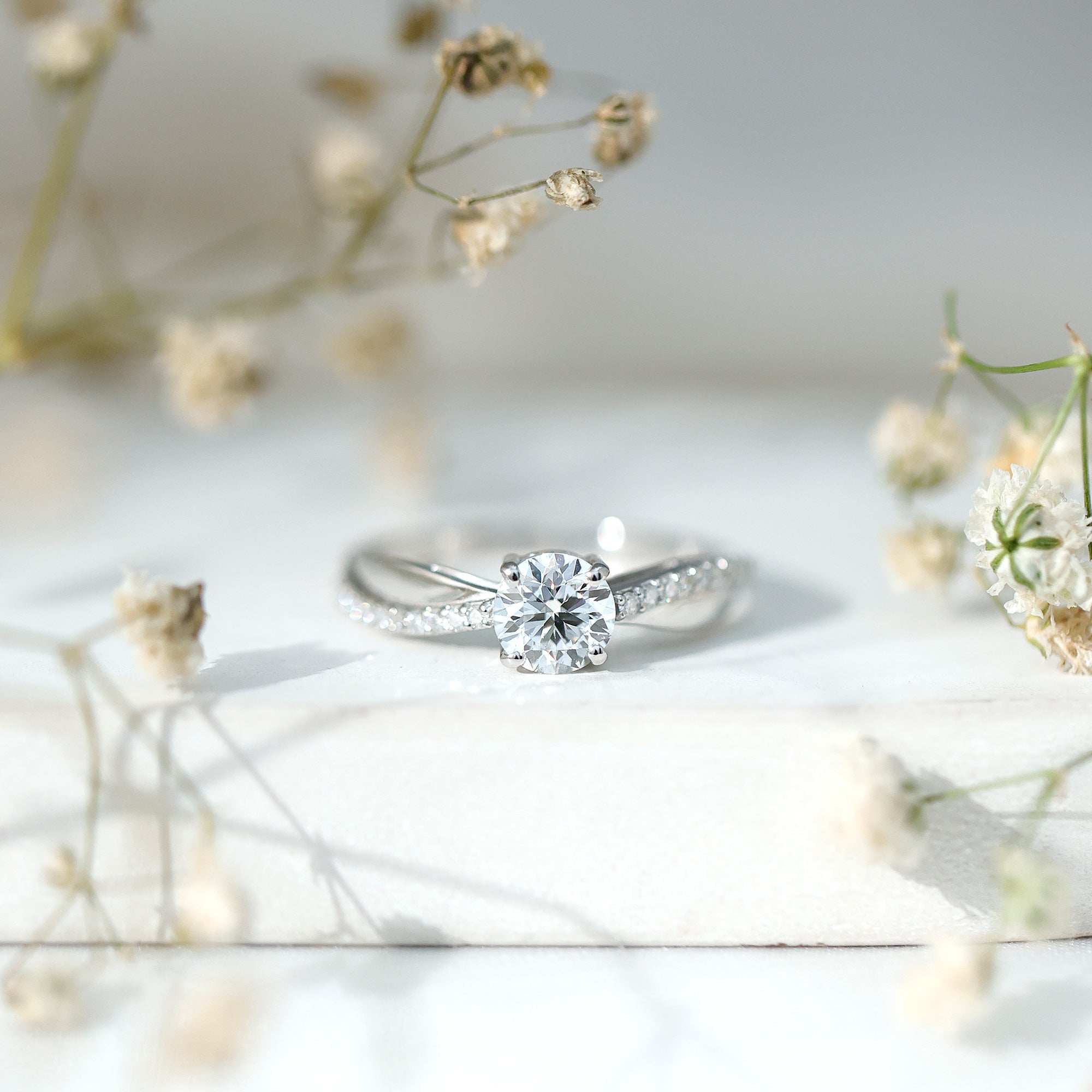 Classic Round Cut Moissanite Solitaire Engagement Ring for Women