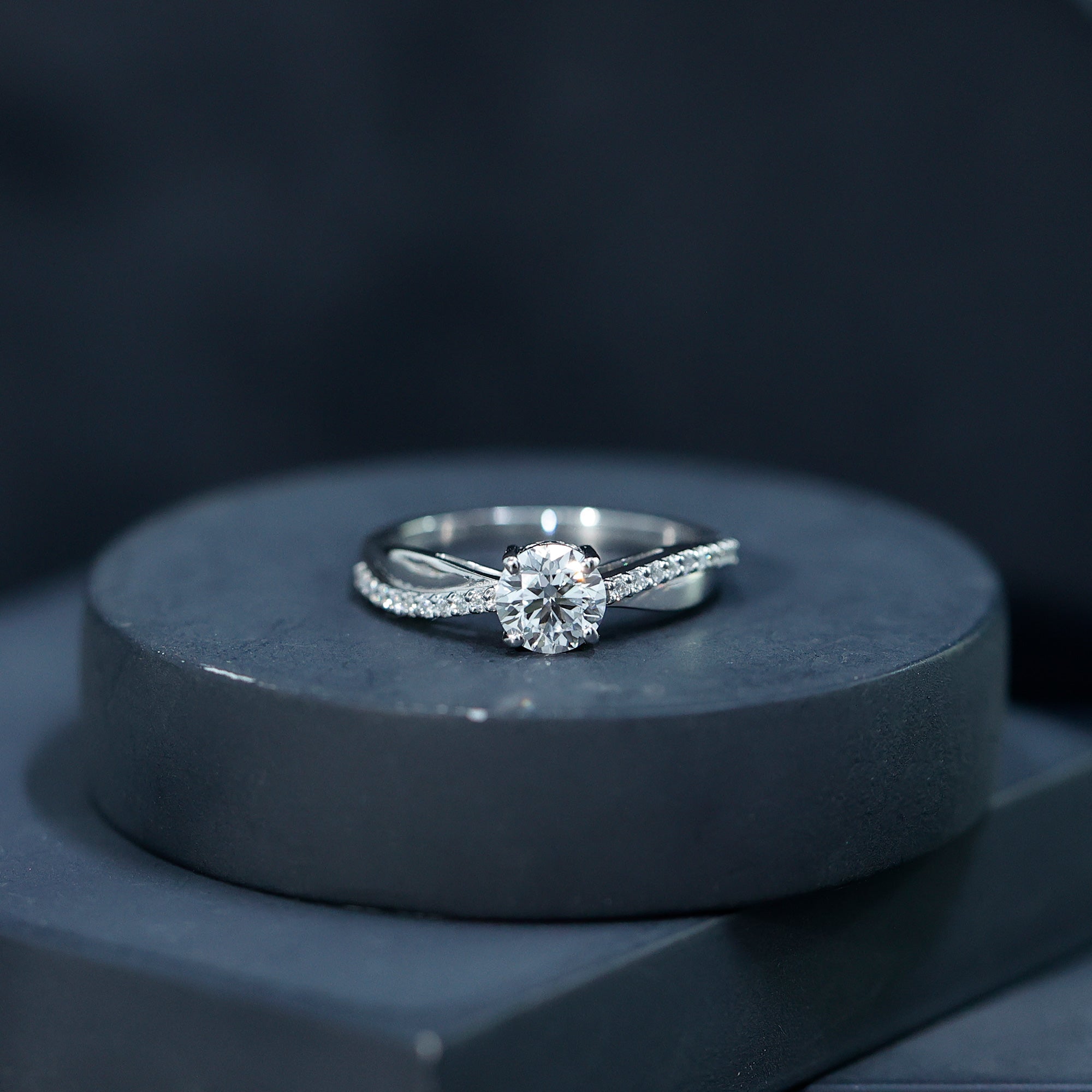 Classic Round Cut Moissanite Solitaire Engagement Ring for Women