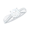 Cushion Cut Moissanite Bypass Engagement Ring
