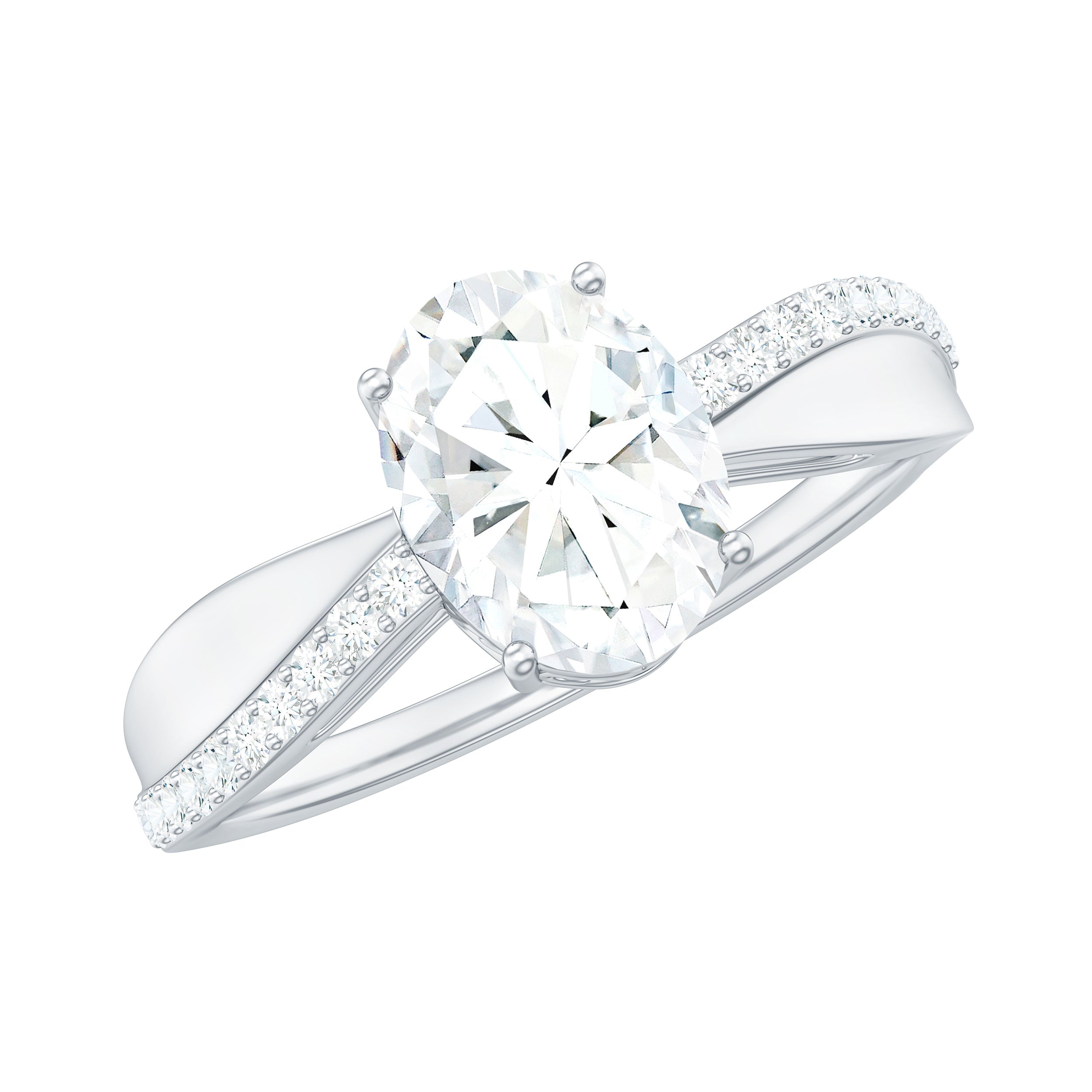 1.2 Carat Brilliant Cut Certified Moissanite Engagement Ring