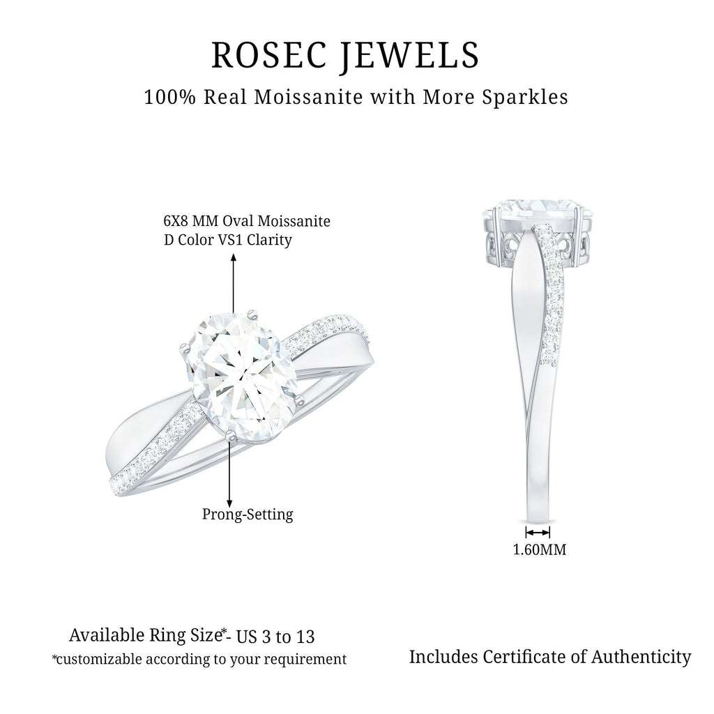 1.2 Carat Brilliant Cut Certified Moissanite Engagement Ring
