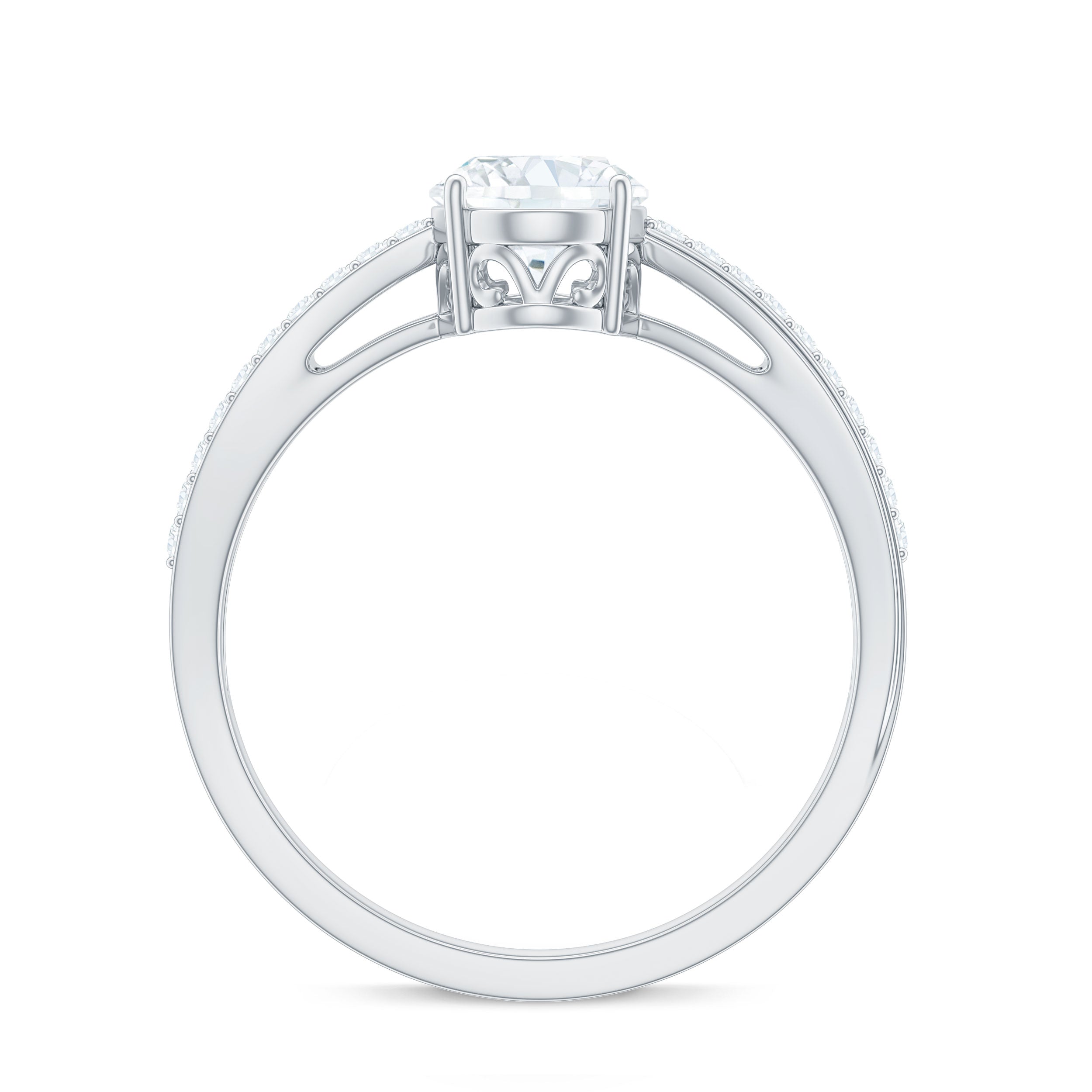 1.2 Carat Brilliant Cut Certified Moissanite Engagement Ring