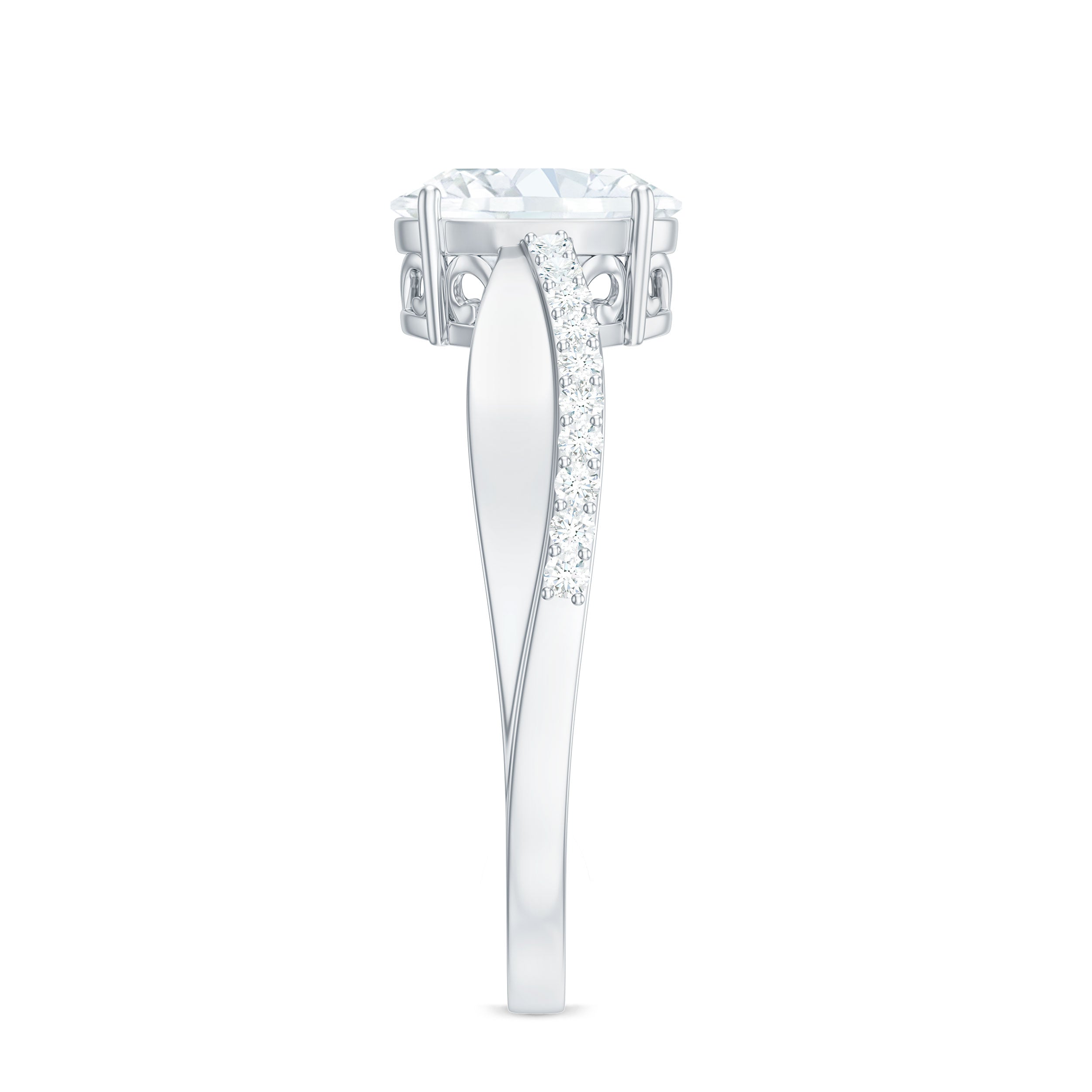 1.2 Carat Brilliant Cut Certified Moissanite Engagement Ring