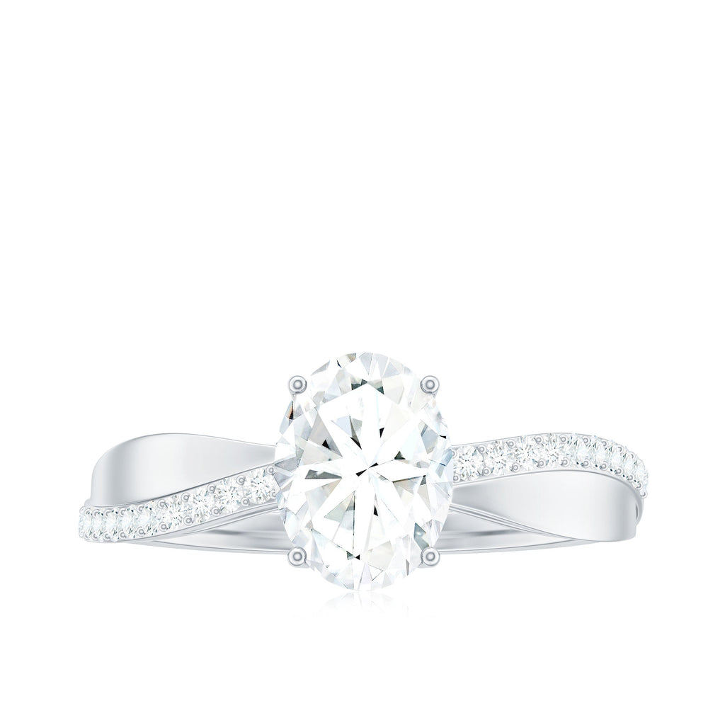 1.2 Carat Brilliant Cut Certified Moissanite Engagement Ring