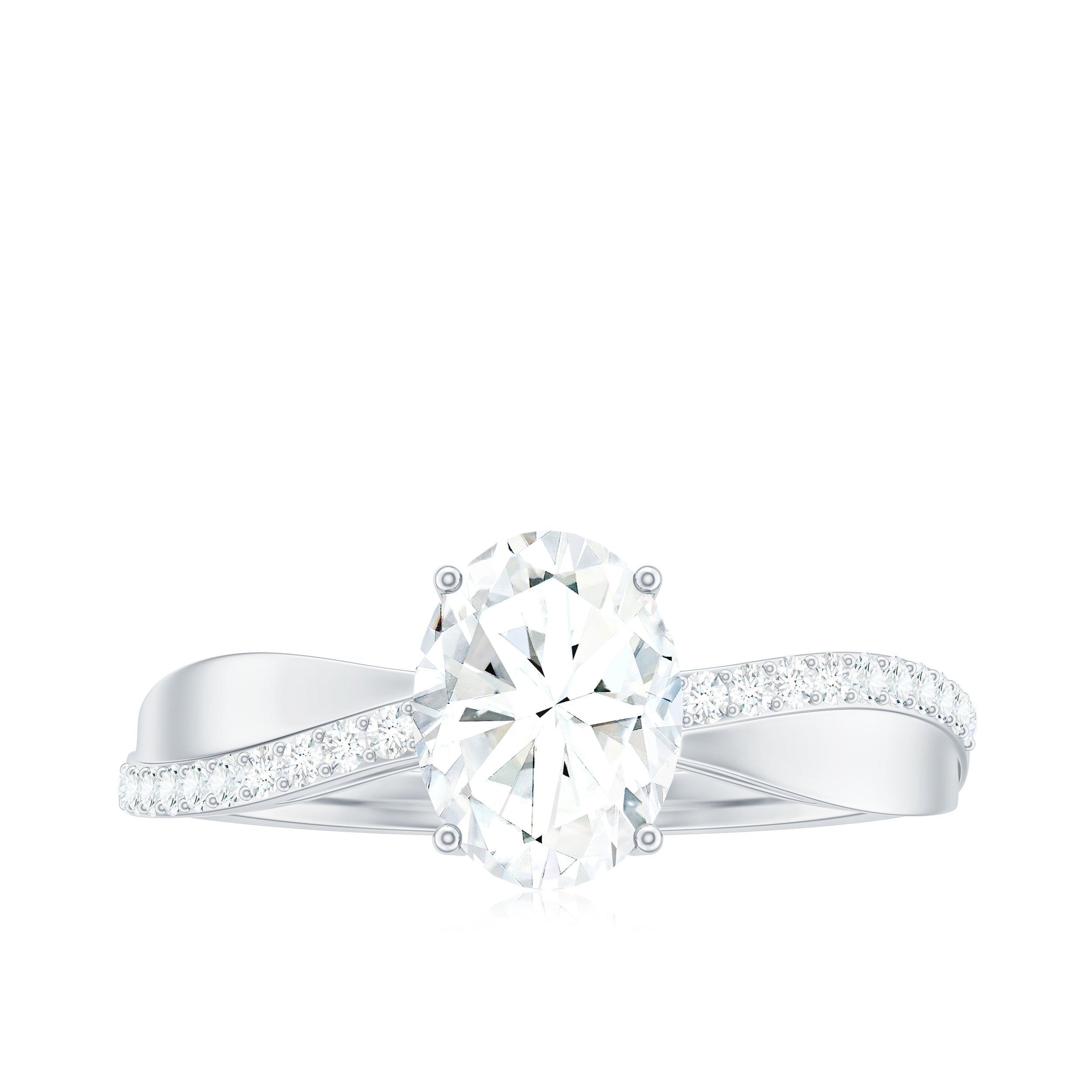 1.2 Carat Brilliant Cut Certified Moissanite Engagement Ring