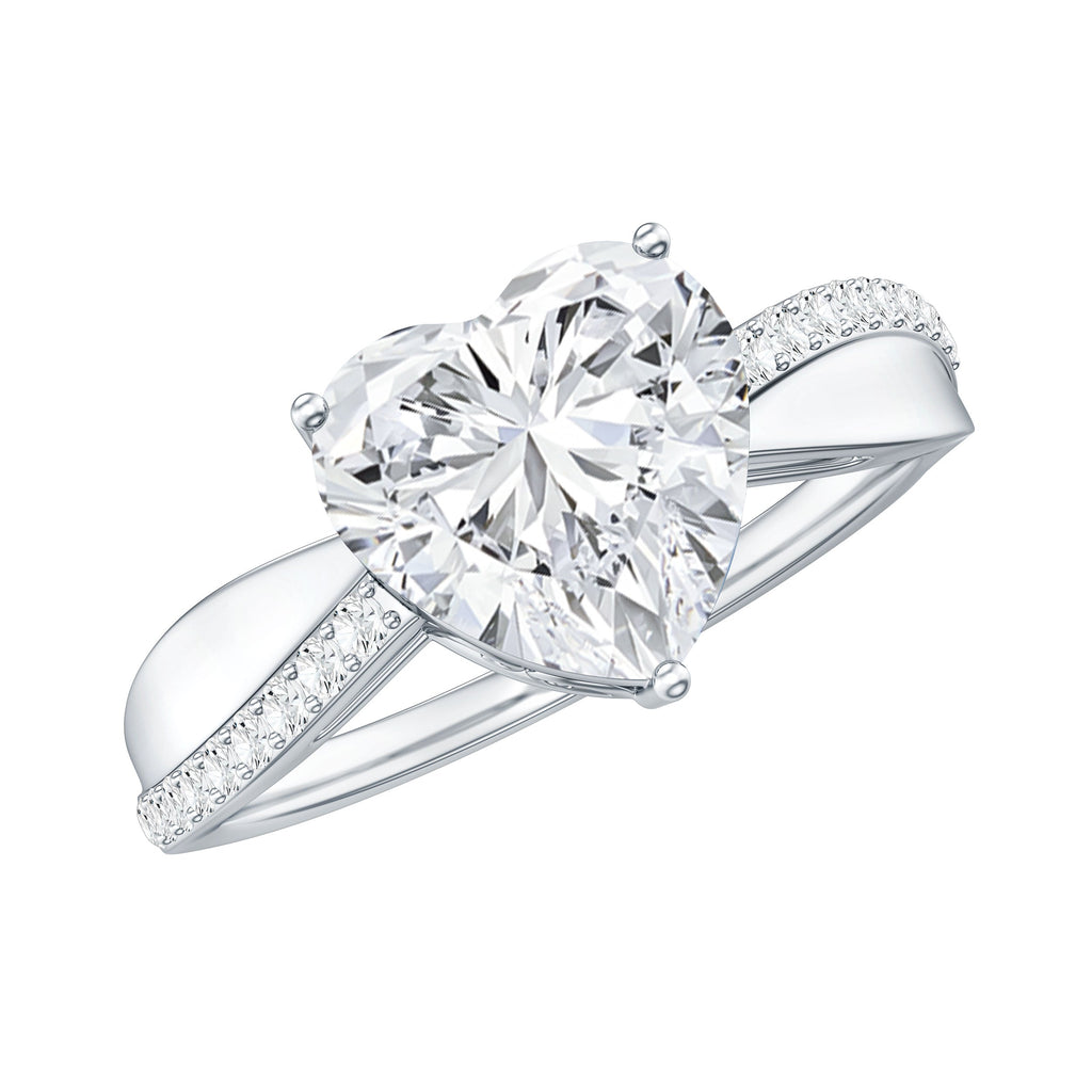 Heart Shape Moissanite Solitaire Engagement Ring for Her