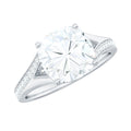 Huge Cushion Cut Moissanite Engagement Ring with Split Shank