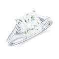 3 Carat Princess Cut Moissanite Solitaire Engagement Ring with Split Shank