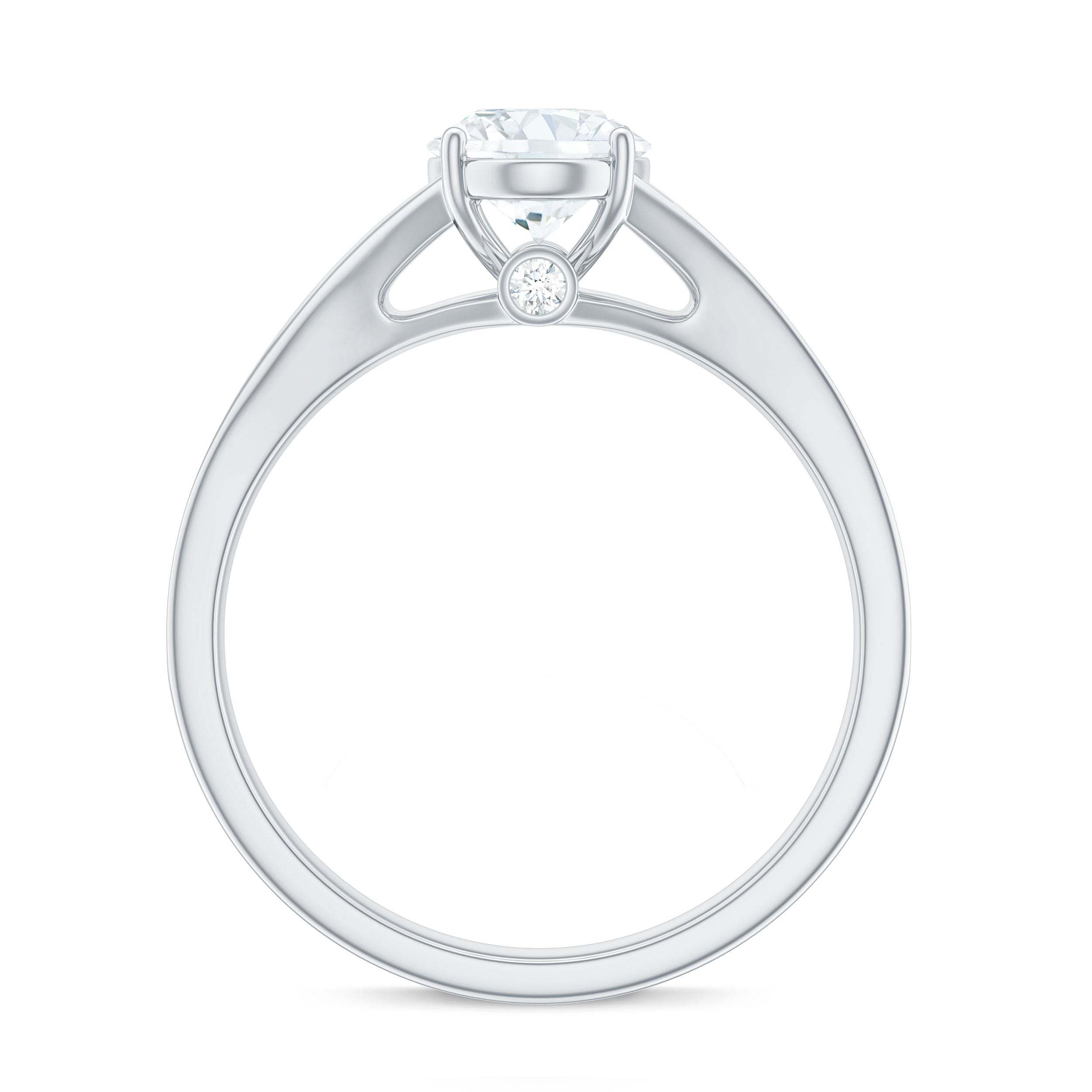 1.2 Carat Oval Cut Moissanite Solitaire Engagement Ring with Split Shank