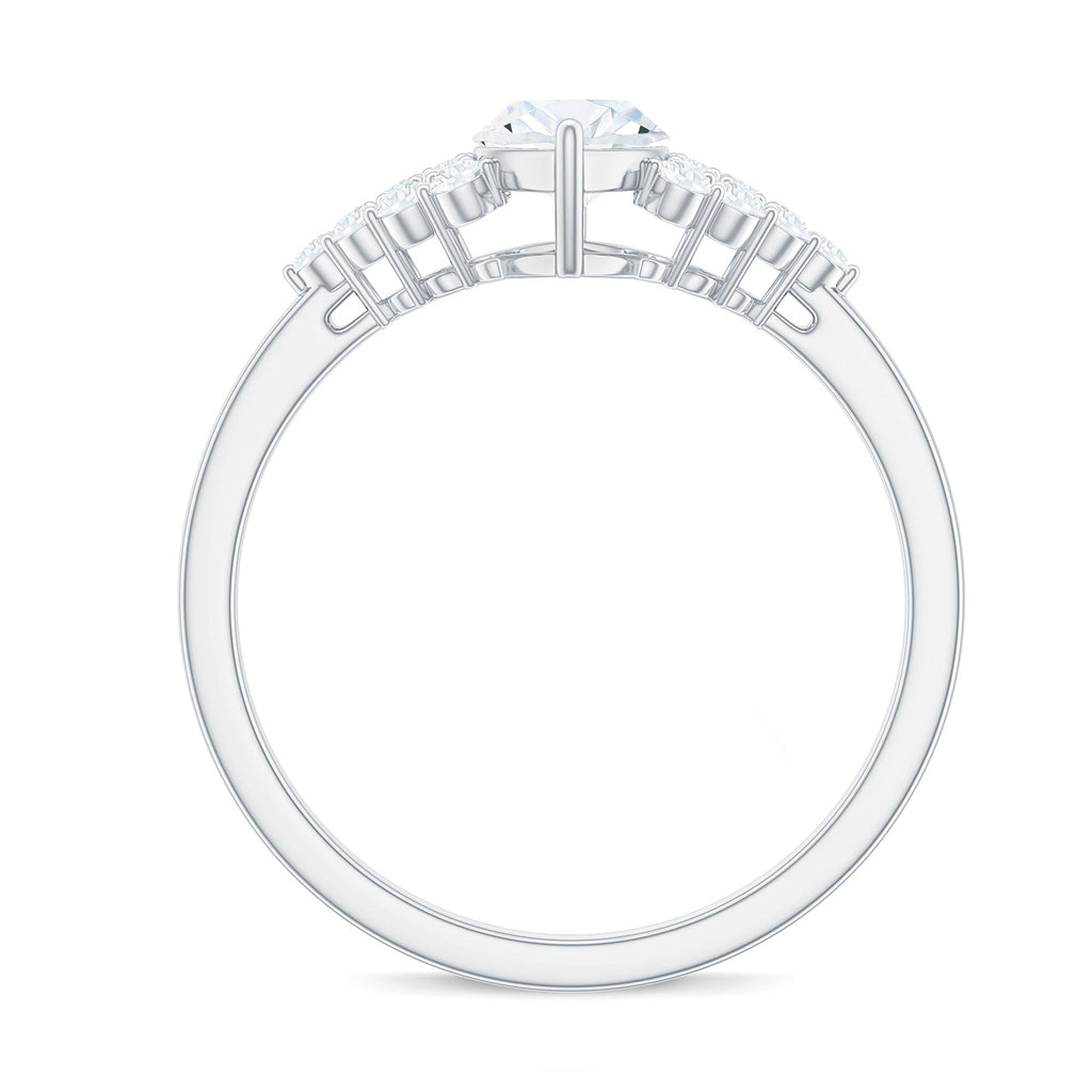 1 Carat Marquise Cut Moissanite Classic Engagement Ring
