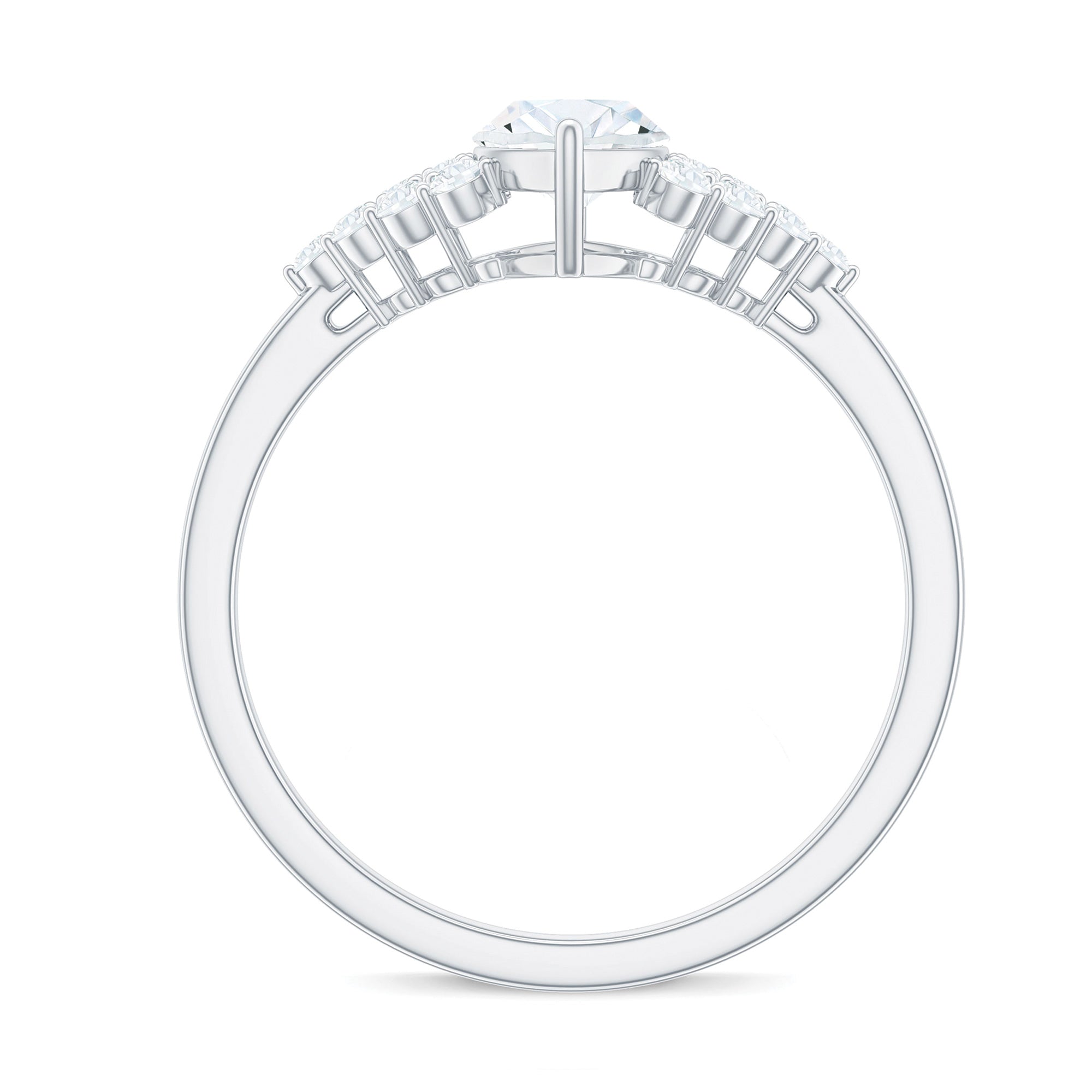 1 Carat Marquise Cut Moissanite Classic Engagement Ring