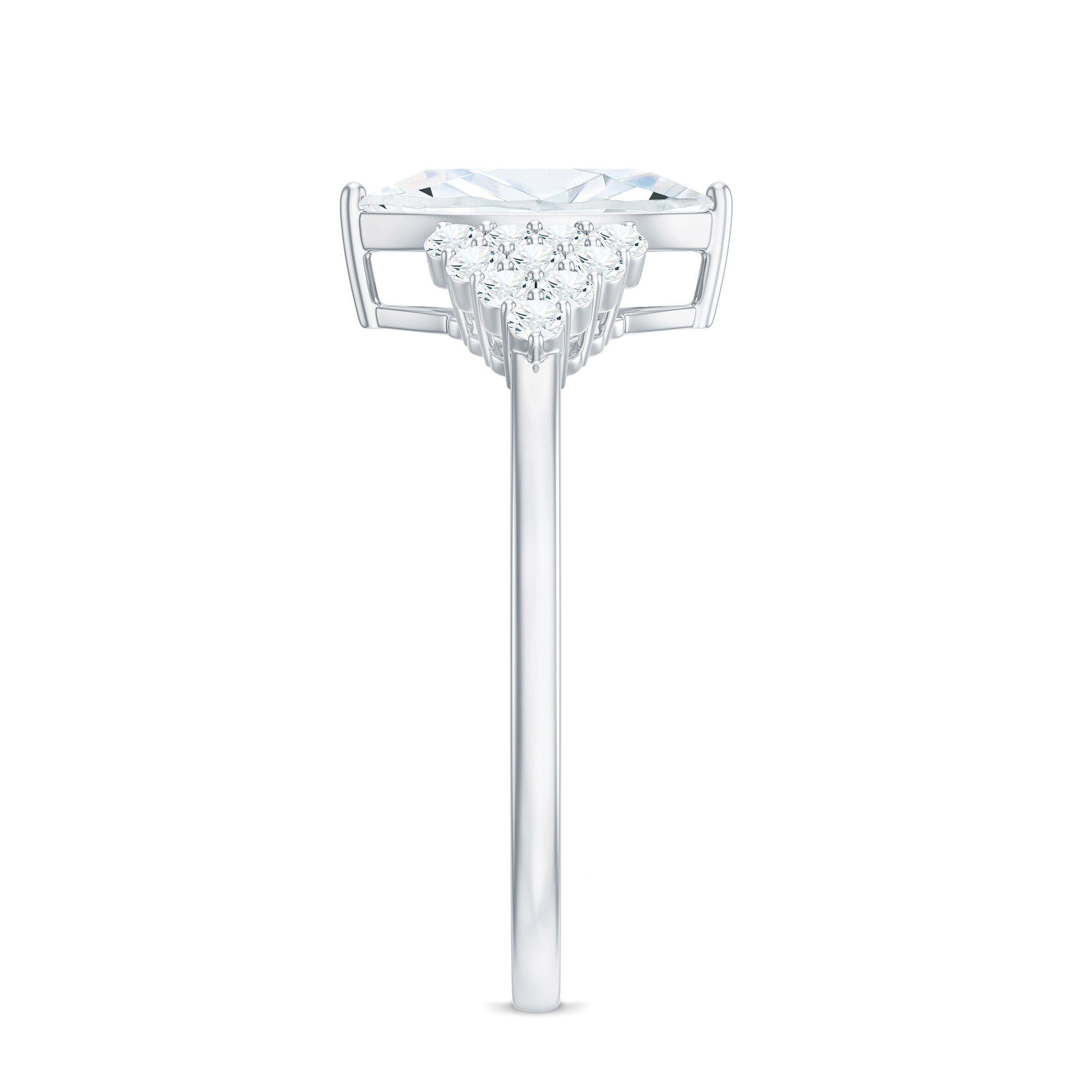 1 Carat Marquise Cut Moissanite Classic Engagement Ring