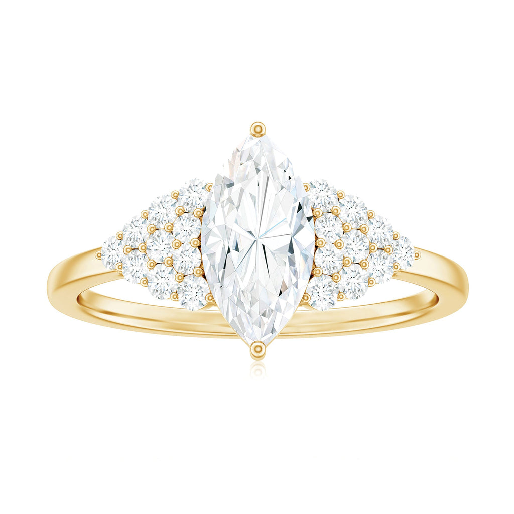 1 Carat Marquise Cut Moissanite Classic Engagement Ring