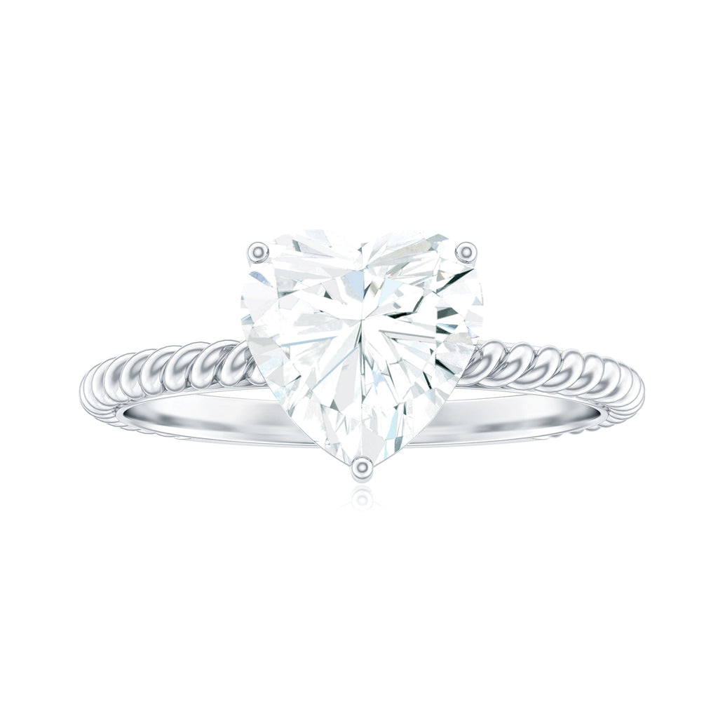 2 Carat Moissanite Engagement Ring with Twisted Rope Shank