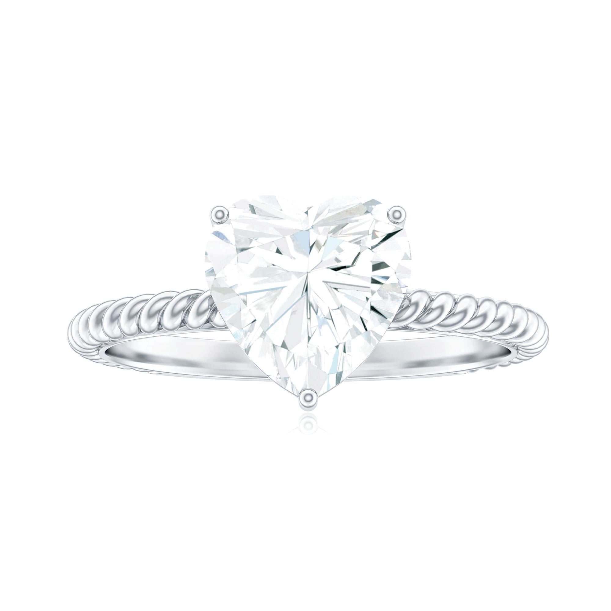 2 Carat Moissanite Engagement Ring with Twisted Rope Shank