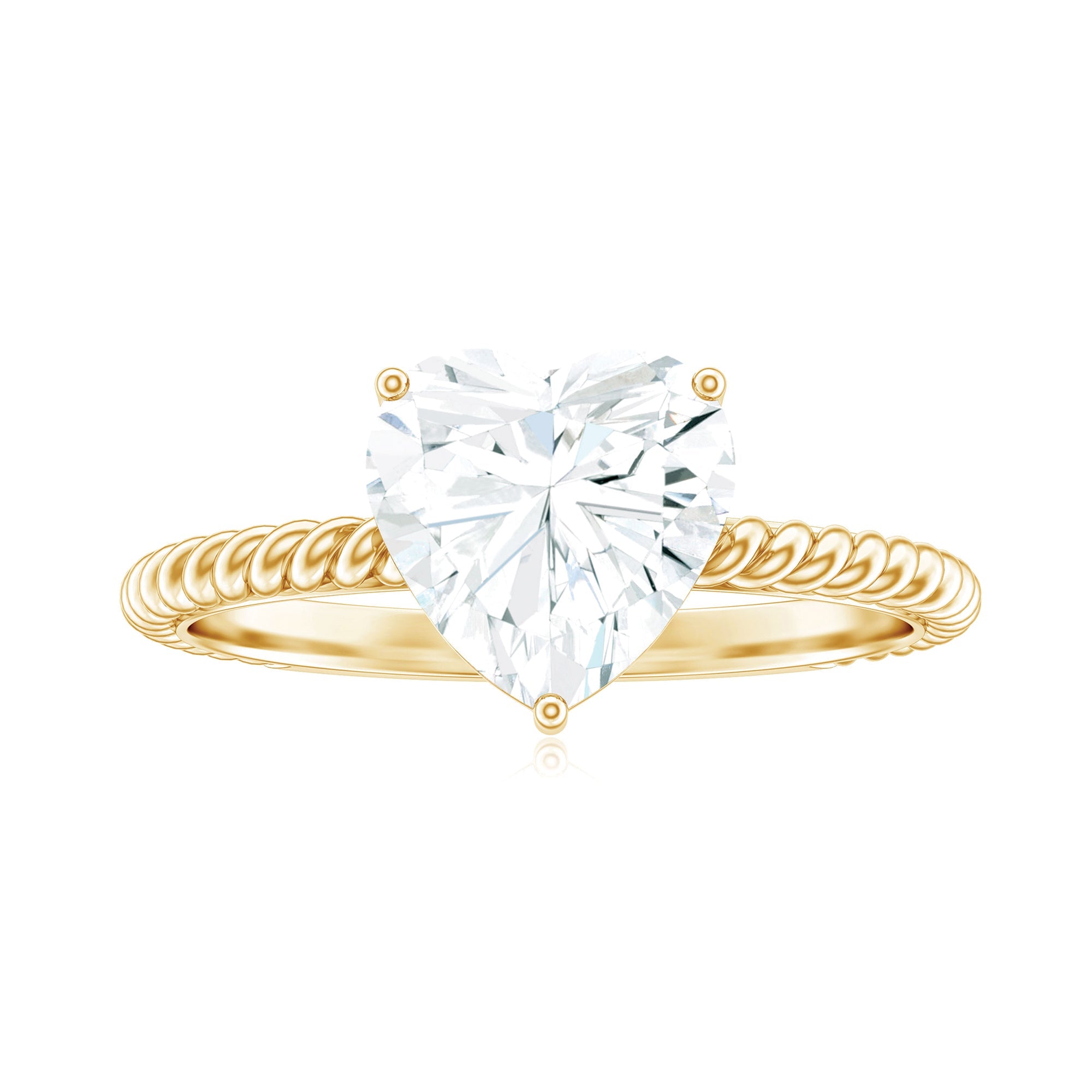 2 Carat Moissanite Engagement Ring with Twisted Rope Shank