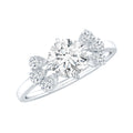 0.9 Carat Round Moissanite Minimal Solitaire Engagement Ring