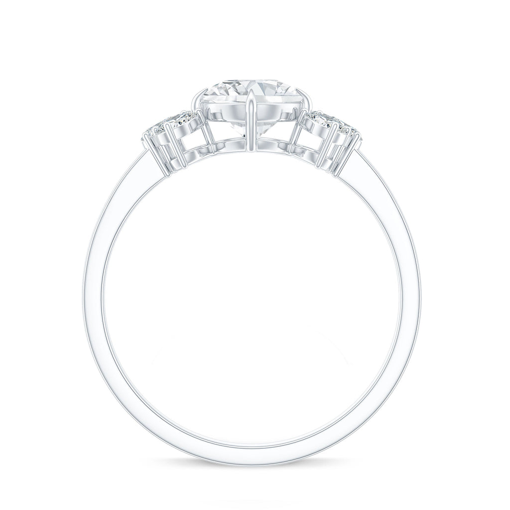 0.9 Carat Round Moissanite Minimal Solitaire Engagement Ring