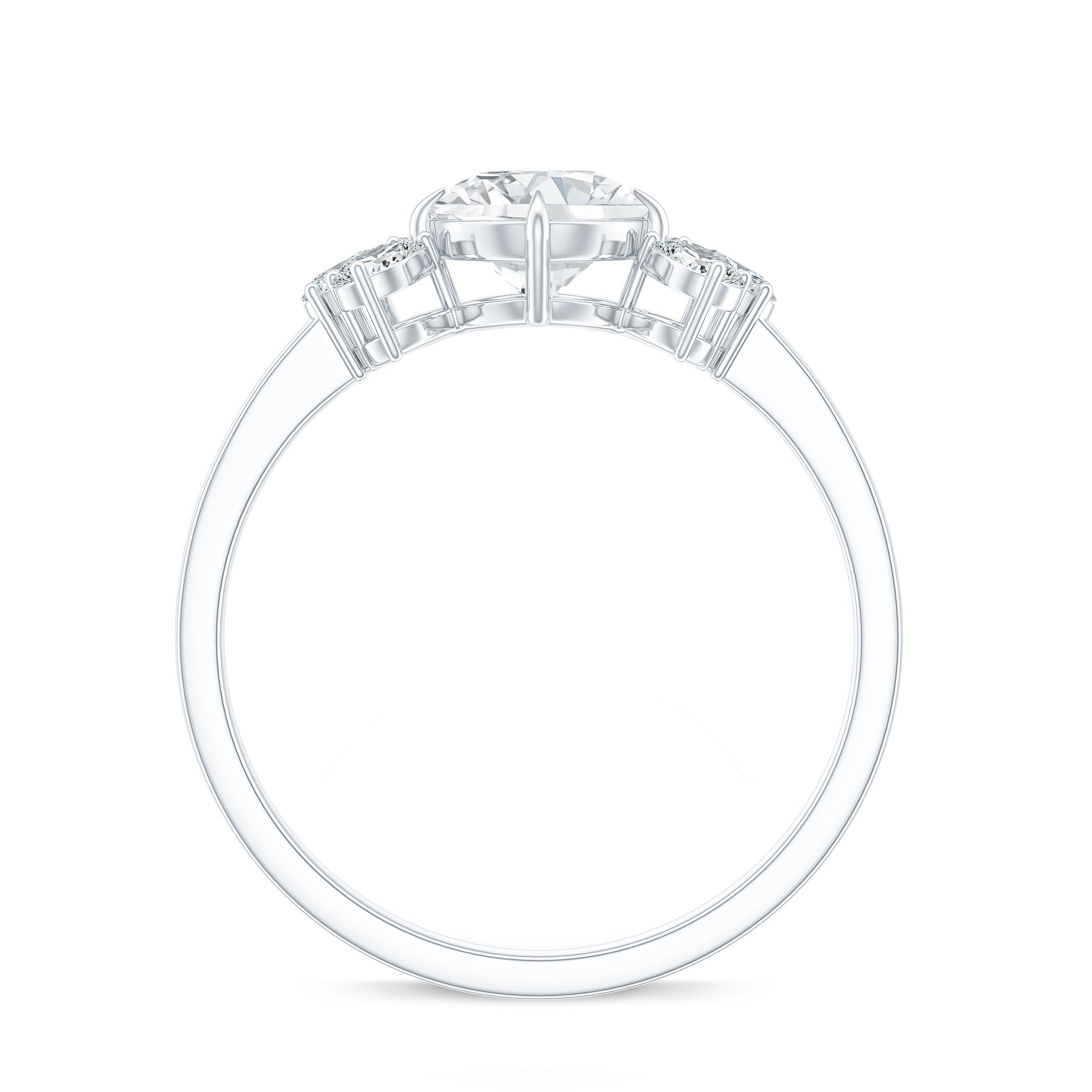 0.9 Carat Round Moissanite Minimal Solitaire Engagement Ring