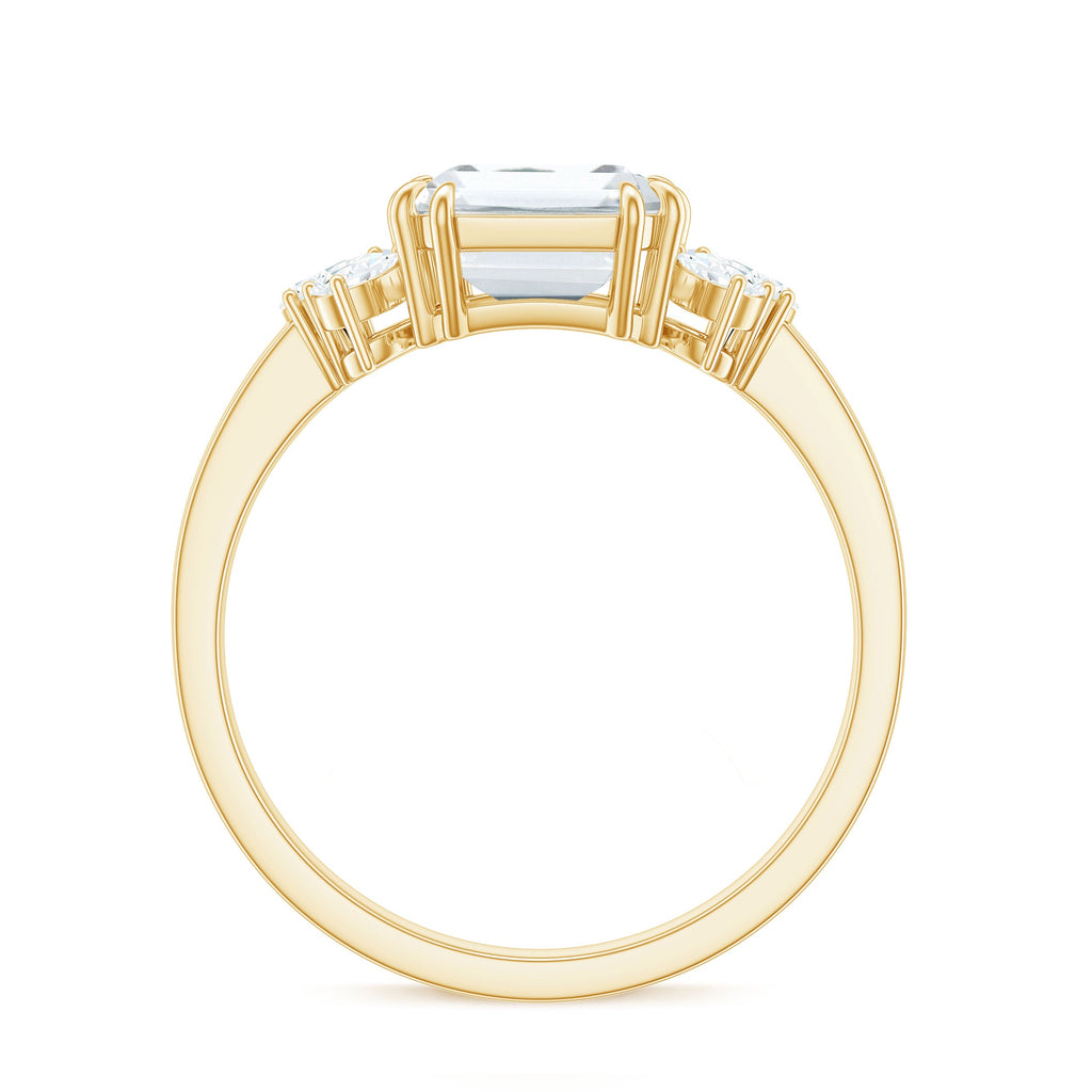 2.8 Carat Emerald Cut Moissanite Solitaire Engagement Ring For Women