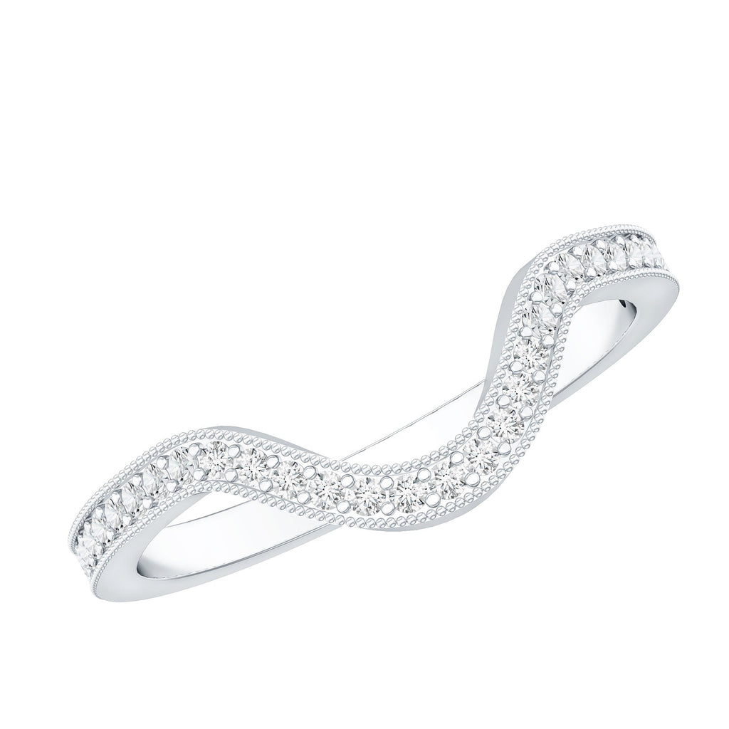 Certified Moissanite Curved Enhancer Band For Women