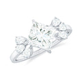1.2 Carat Princess Cut Moissanite Cluster Engagement Ring