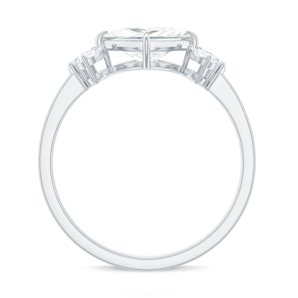 1.2 Carat Princess Cut Moissanite Cluster Engagement Ring