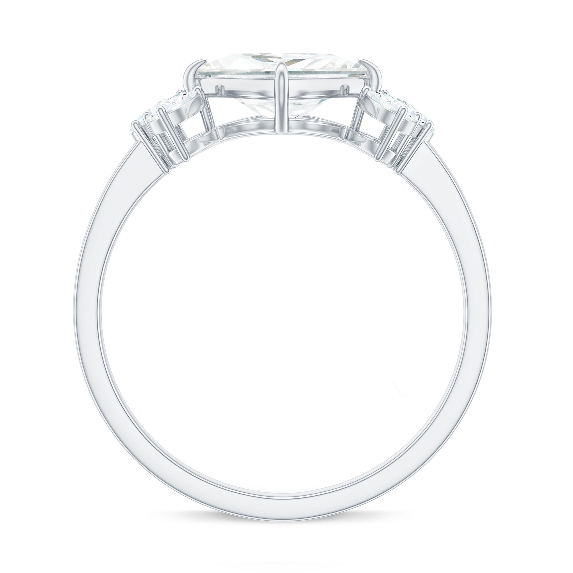 1.2 Carat Princess Cut Moissanite Cluster Engagement Ring