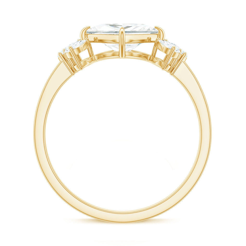 1.2 Carat Princess Cut Moissanite Cluster Engagement Ring