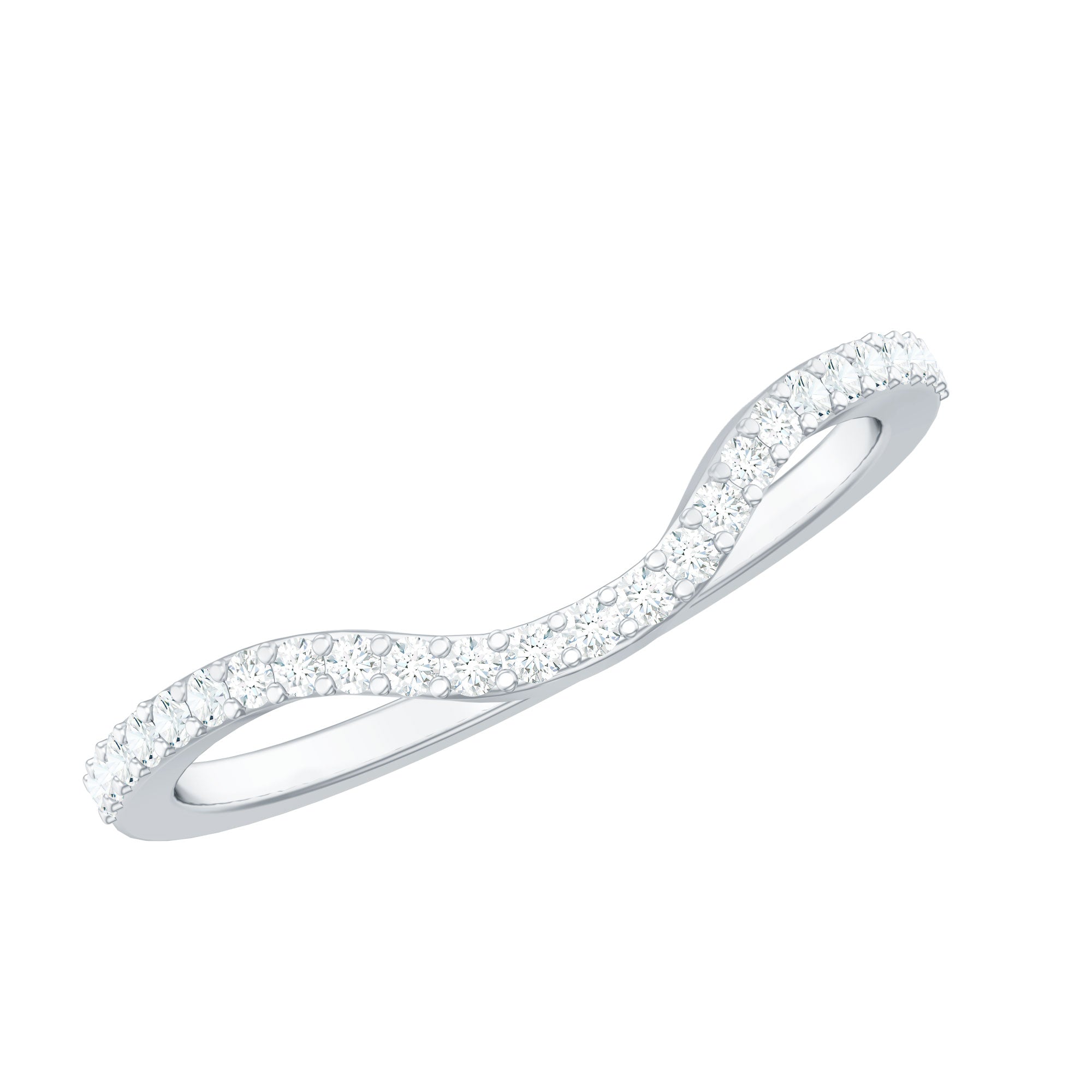 Natural Diamond Curved Enhancer Ring with Certificate