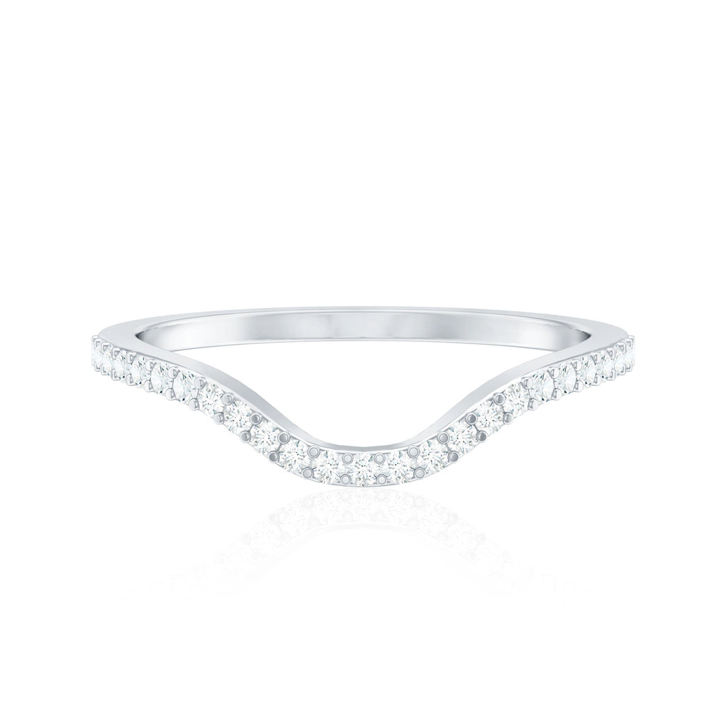Natural Diamond Curved Enhancer Ring with Certificate