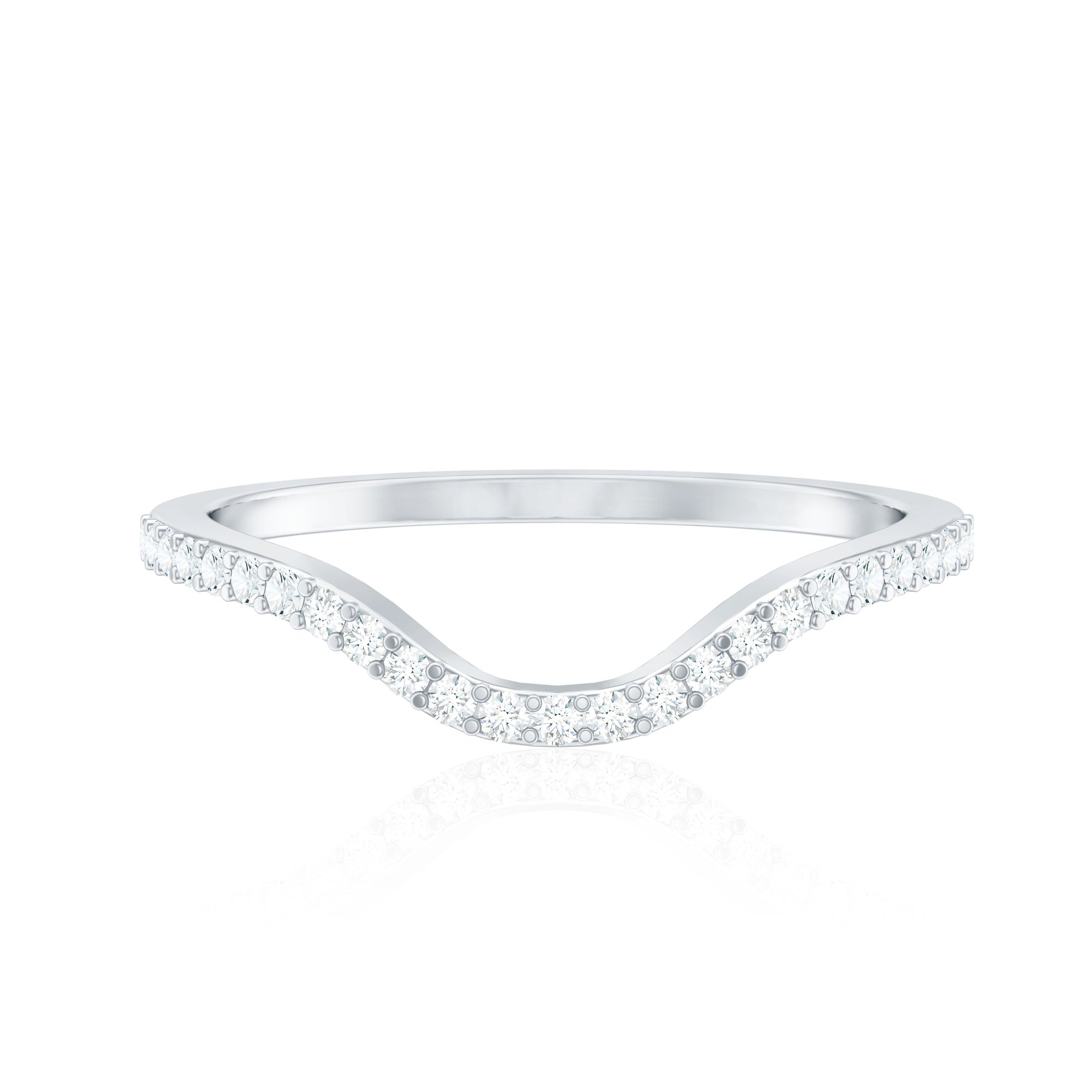 Natural Diamond Curved Enhancer Ring with Certificate