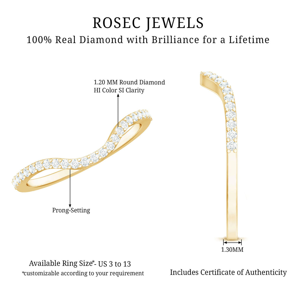 Natural Diamond Curved Enhancer Ring with Certificate