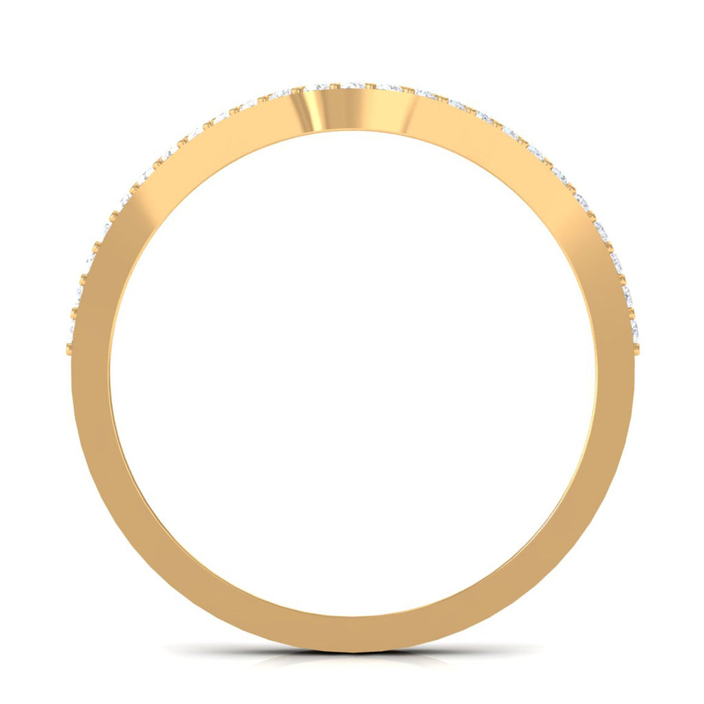 Natural Diamond Curved Enhancer Ring with Certificate