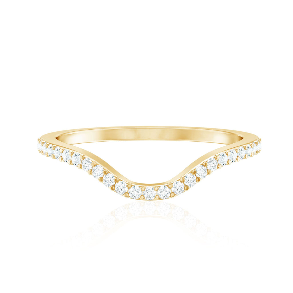 Natural Diamond Curved Enhancer Ring with Certificate