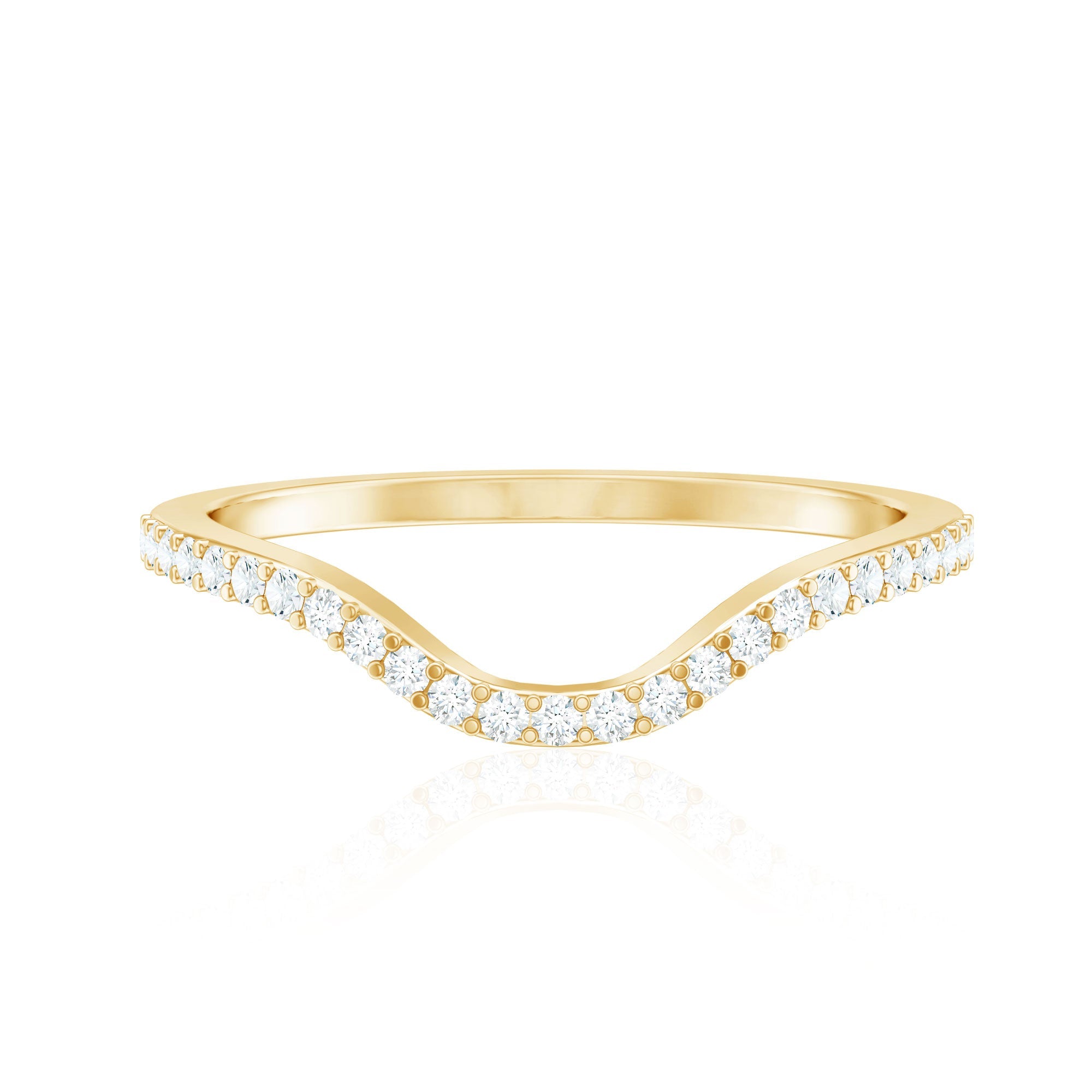 Natural Diamond Curved Enhancer Ring with Certificate